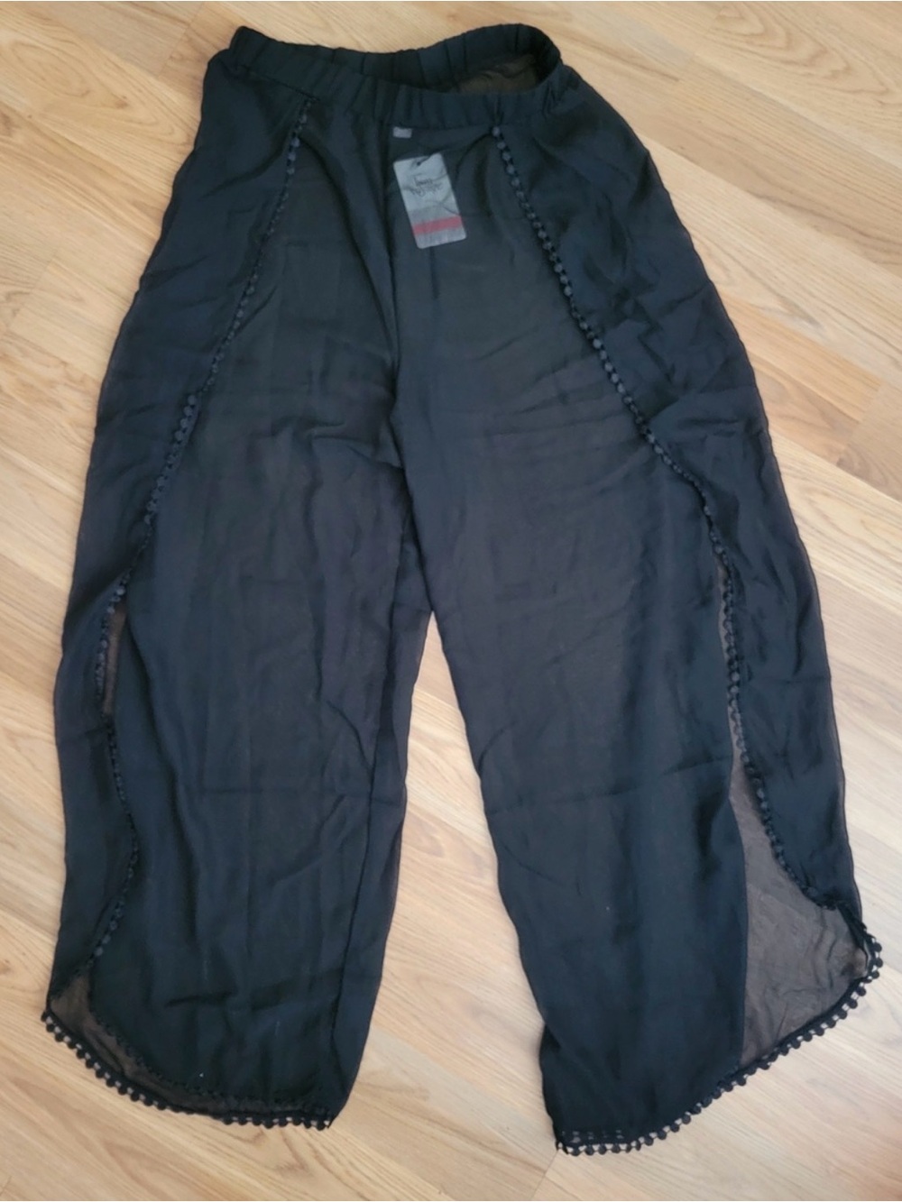 Black Sheer Swim Coverup Pants